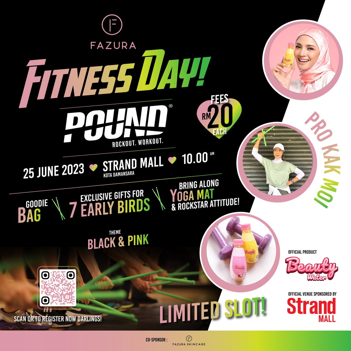 IejaMSaleh's tweet image. Bila diri sendiri dah addicted to #PoundFitness, so nak ajak lagi ramai addicted dgn buat event sendiri. Jom ah korang Ahad ni!! 🤘🏼

Boss dok tengok kitorang pound sana sini maka nyaaa 🤣

RM20 je per pax. Ada goodie bag lagi! Limited slot! Reg now forms.gle/tnMgRVuKoKX1rN…
