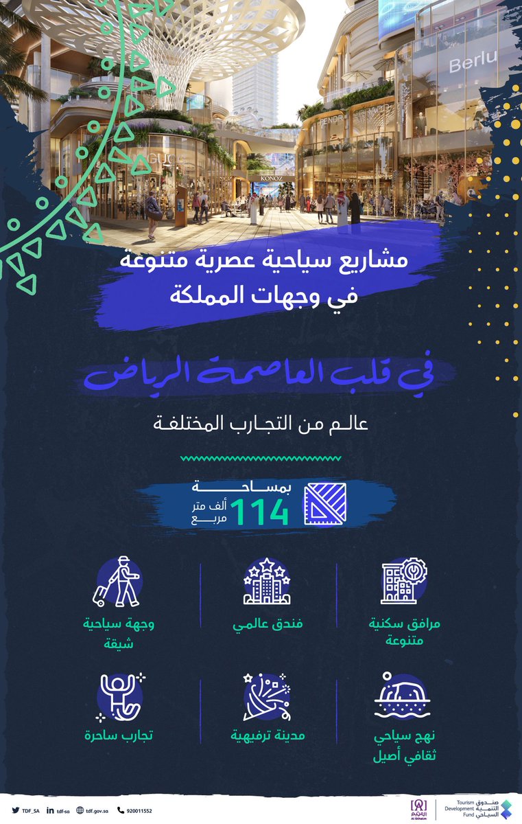 وجهة جديدة بتجارب مختلفة تصنع نموذجاً سياحياً حديثاً في قلب العاصمة الرياض وذلك ضمن اتفاقية التعاون بين #صندوق_التنمية_السياحي وشركة عبدالله العثيم للاستثمار.

#العثيم_للاستثمار