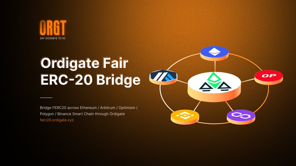 💥Our bridge now have supports #FERC20 assets:
ferc20.ordigate.xyz

#FERC successfully brought the concept of 🟧 's fair launch to the ETH eco and have built a strong community

20👤 share $200 $ORGT 
1. Follow @Ordigate_ @FERC20CN 
2. 🧡& RT @ 3fr
3.Leave address

A thread🧵