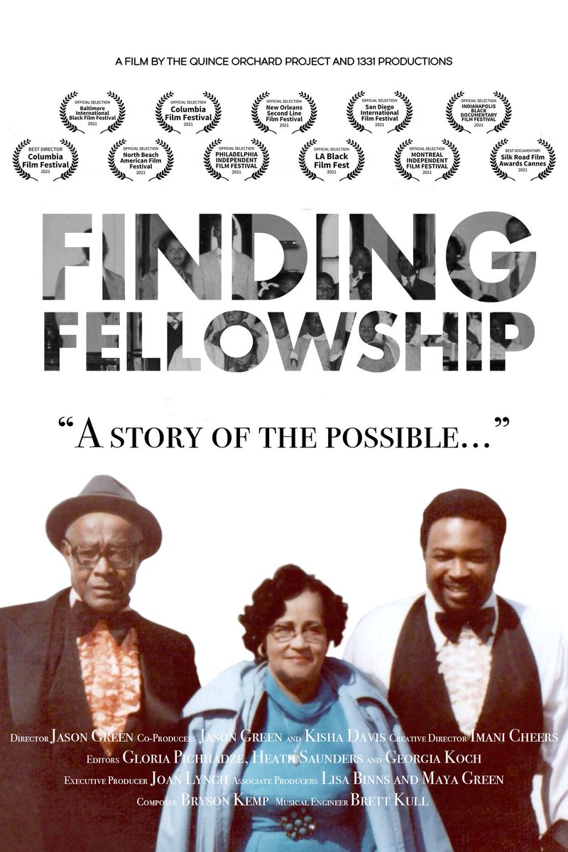 AFISilver's tweet photo. 2:30 today: #FindingFellowship + director Q&A!
@JG1732 & his sister/co-producer @kishadavismd explore their family history & the history of their community: Quince Orchard, MD, where in 1968 three different racially segregated churches united to form a single new congregation https://t.co/SA69uczIiG