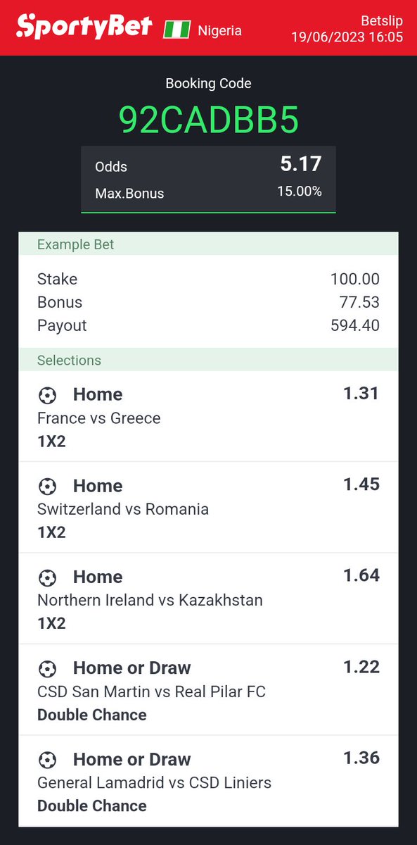 92CADBB5

Make we go win this one💖😁🎉✅
@bettinghubgames @Glory_day247 @hortsportz @NonnyPhilz @RokamoBet @savinuch_ @Stake2Boom @stanleko @tipxter1 @toba_billion