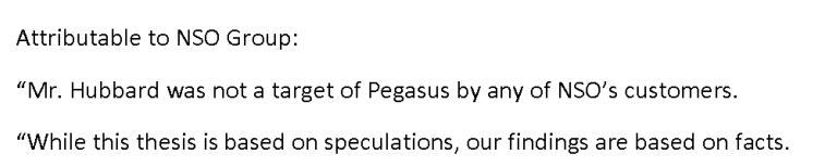 runasand's tweet photo. I've always found it interesting that NSO Group says it does not know who its customers are targeting, and at the same time definitively states that Pegasus was not used to target journalist Ben Hubbard in 2018, 2020, and 2021. https://t.co/GvaKWuH7ay https://t.co/aEib8m4VGu