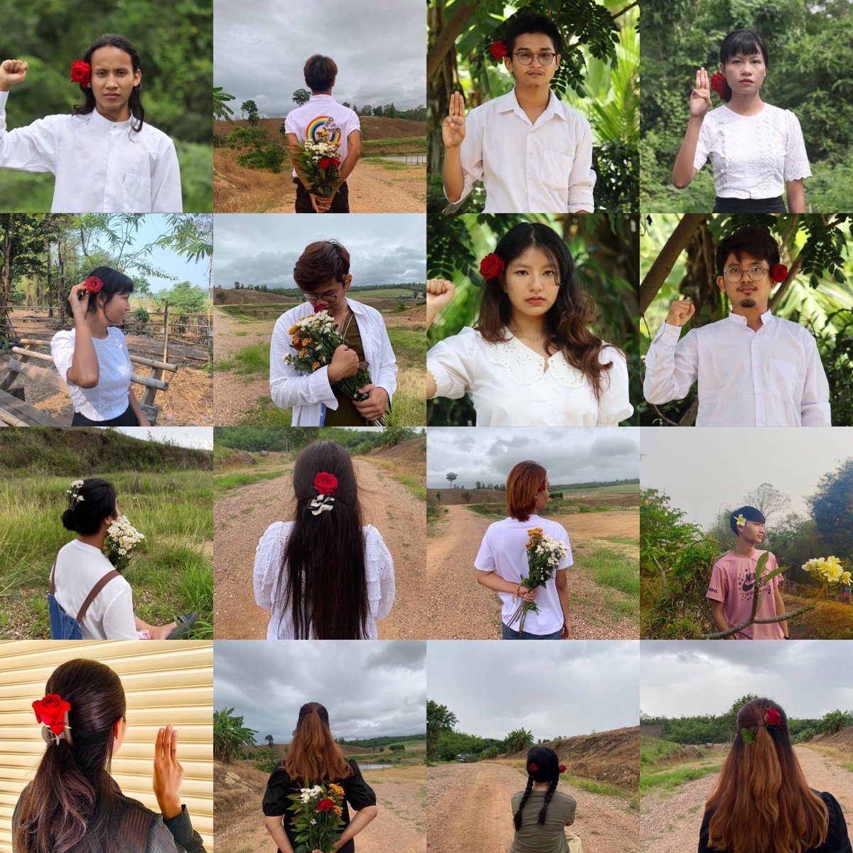 NantEiThandar's tweet photo. Student Union from #Yenangyaung Twp, #Magway Region, staged a flower strike to uproot the #MilitaryDictatorship on Jun19.

FREEDOM FROM FEAR 
                        
#2023Jun19Coup #HappyBirthdayAungSanSuuKyi
#WhatsHappeningInMyanmar https://t.co/IUjgNDOFfp