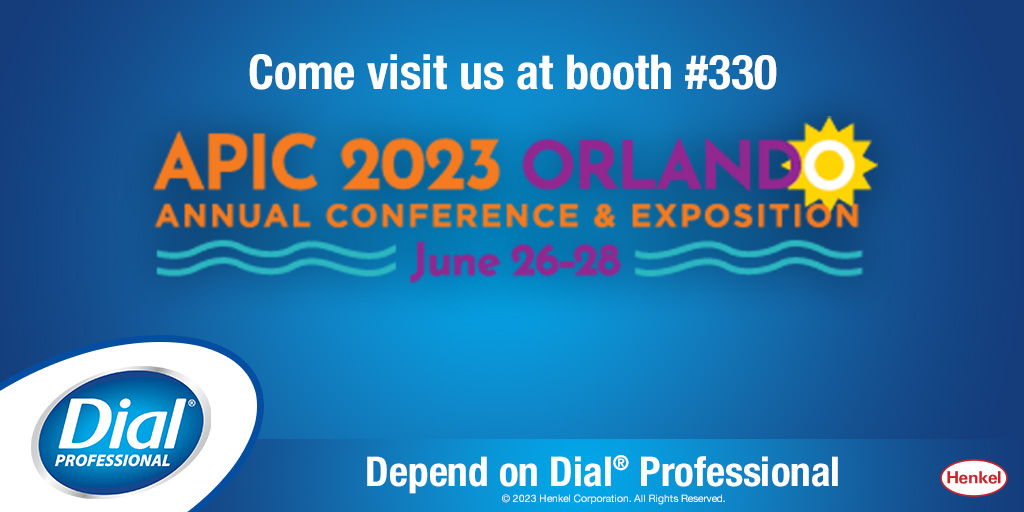 We’re only a week out from @APIC 2023 in sunny Orlando, FL! We’re looking forward to exchanging ideas and solutions in infection prevention with healthcare professionals from around the world. Swing by booth #330 and say hello to the Dial® Professional team! #APIC2023