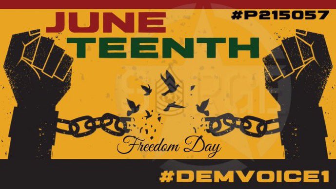 On Juneteen we celebrate the last enslaved people receiving word that they were free, two years after emancipation. We celebrate people like Opal Lee “Grandmother” of Juneteenth who courageously pushed to get the law passed.
We remember our history.
#DemVoice1 #Fresh #LiveBlue