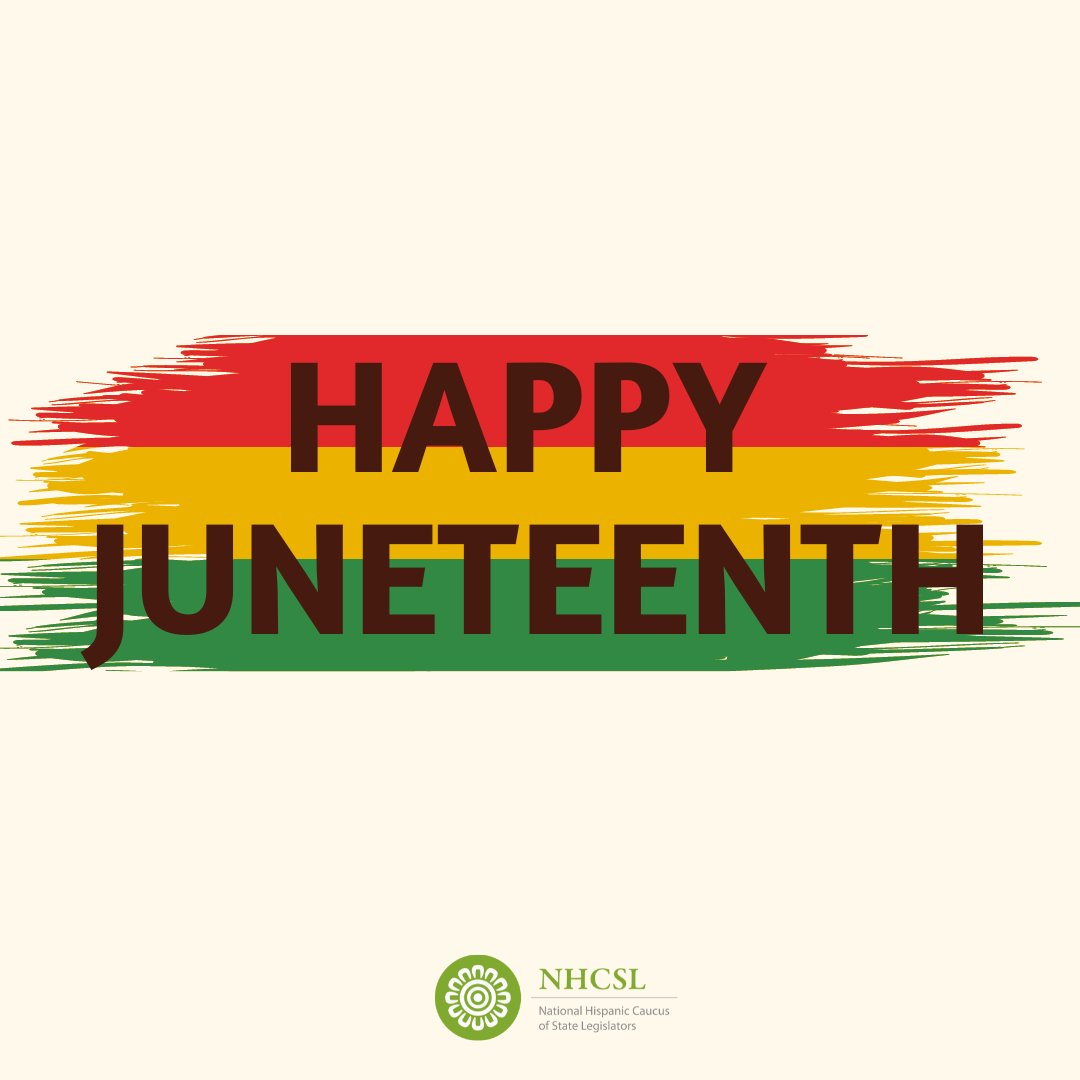 NHCSL's tweet photo. Today we stand with Black communities across the country and with @NBCSL77 to commemorate Juneteenth and the pursuit of abolition.
Many of our country’s liberties exist because of the tireless work of Black activists and leaders, and we are proud to keep working together to achieve true liberation.
