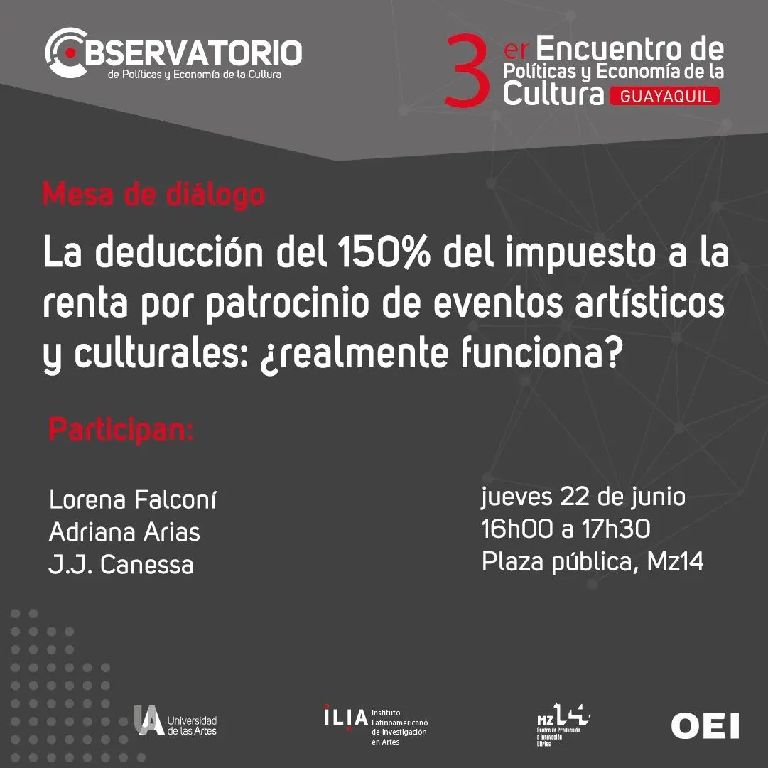 OEIEcuador's tweet photo. 💻Esta semana arranca el Tercer Encuentro de Políticas y Economía de la #Cultura, en Guayaquil.

👉Conoce la agenda, charlas y talleres que serán parte de este evento: https://t.co/zaaOTGLcdD 
🗓️21 al 23 de junio
@uartesec https://t.co/WI0h9LShKy
