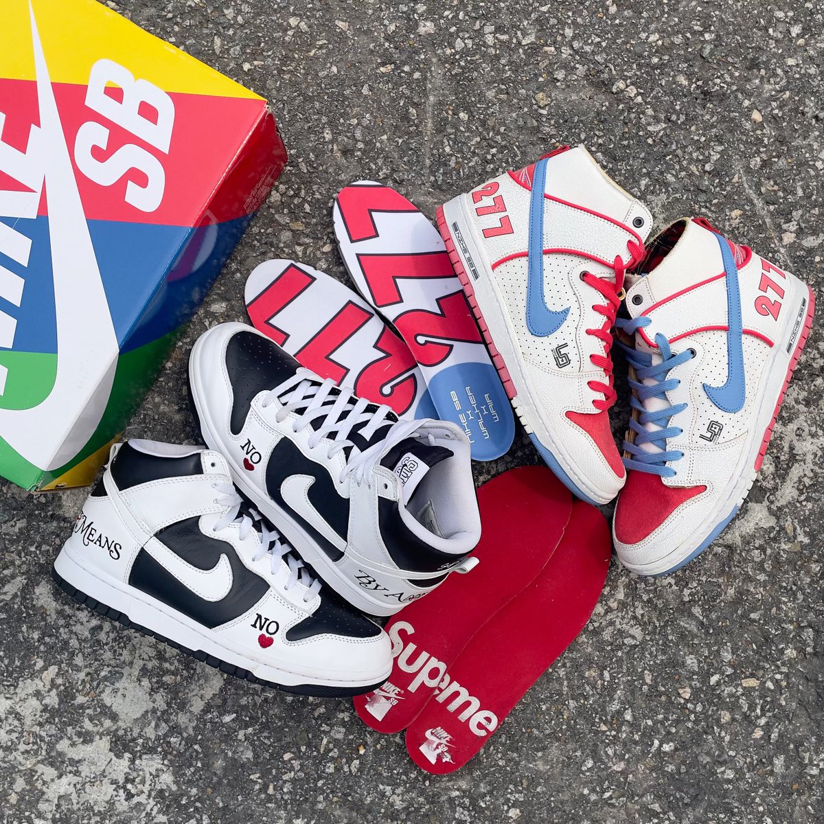 Pre Owned Nike Dunk Highs Available For Purchase In Store Or Via Dm!

Supreme “By Any Means” Dunk High
Pre Owned W No Box
Size 10
Reg Price - $140
Members - $120

Magnus Walker High
Deadstock
Reg Price - $480
Members - $450