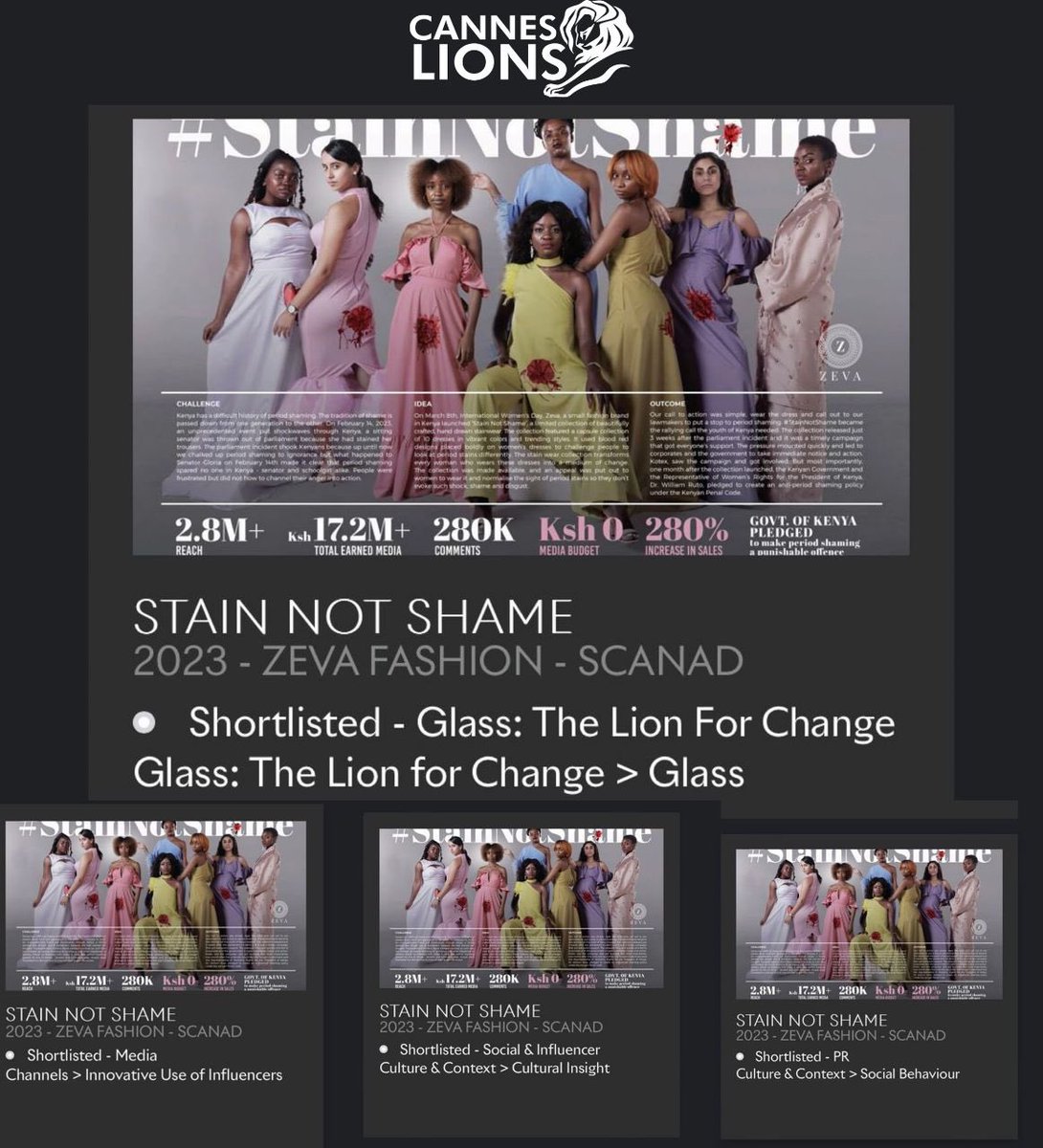 This week at @Cannes_Lions - the most prestigious advertising awards. We are excited and holding our breath for the winners announcements, being the only agency from Africa to be shortlisted for a Glass Lion.