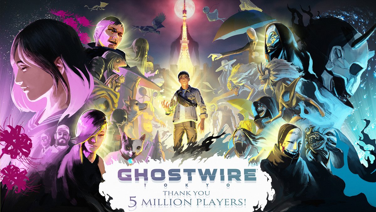 From everyone at Tango Gameworks, thank you to 5 million fans who have played #GhostwireTokyo!

Please enjoy this commemorative artwork by Concept Artist Kenta Muramatsu!