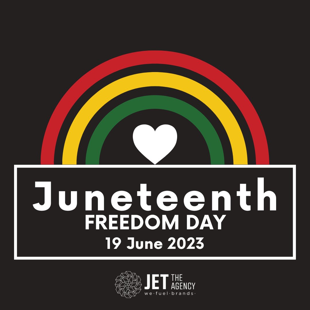 JET is proud to celebrate Juneteenth, the day of freedom.
#jettheagency #juneteenth #FreedomDay #june19th #federalholiday