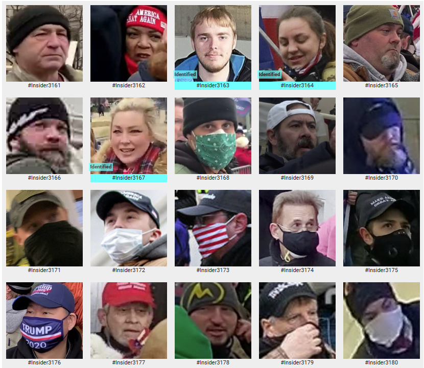 hey stormed the Capitol!  We call them #SeditionInsiders because they were inside the building. Recognize anyone? If so the FBI would like to hear from you. #CapitolAttack Please note the numbers on these images are NOT FBI numbers seditionhunters.org/seditioninside………………  #TheRealJ6