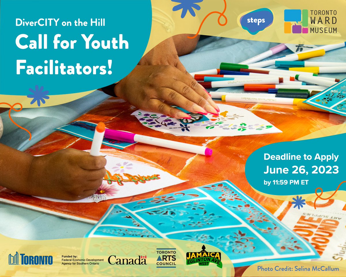 Calling newcomer/BIPOC youth between ages 16-29 in Toronto’s Little Jamaica! Apply for paid facilitation training in oral history collection and curation with STEPS and <a href="/TOWardMuseum/">Toronto Ward Museum</a>. Apply by June 26 at 11:59 PM ET: stepspublicart.org/divercity-call…