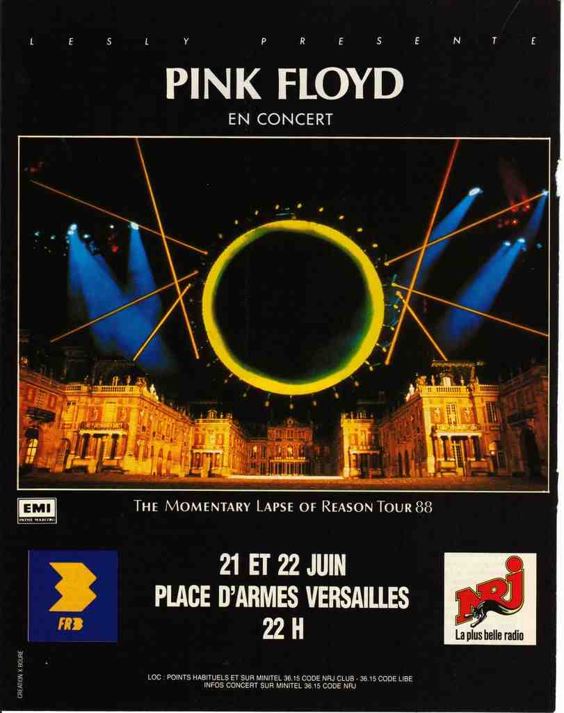 35 years ago, the second of a brace of Pink Floyd shows took place at the historic Chateau de Versailles: