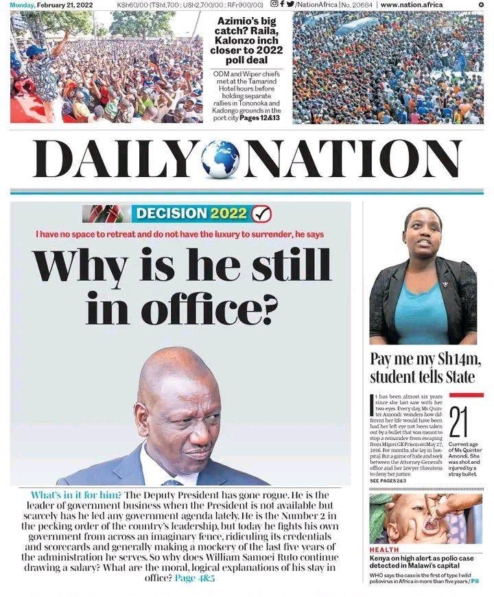 #MosesKuria has only called out a biased Daily Nation with has sunk very low! It’s the biggest opposition party in Kenya. 
Some level of professionalism. 

Lest they forget!