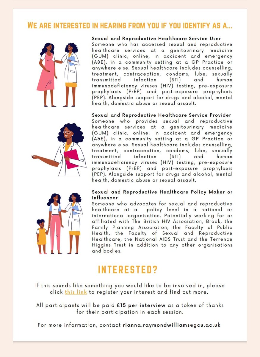 Data collection for my PhD is now underway. 😀😀

I will be collect speaking to Black Caribbean women about their experiences of accessing, receiving, providing and advocating for sexual and reproductive healthcare in England and Scotland.

Sign up via - forms.office.com/e/EC9KJiNgP0