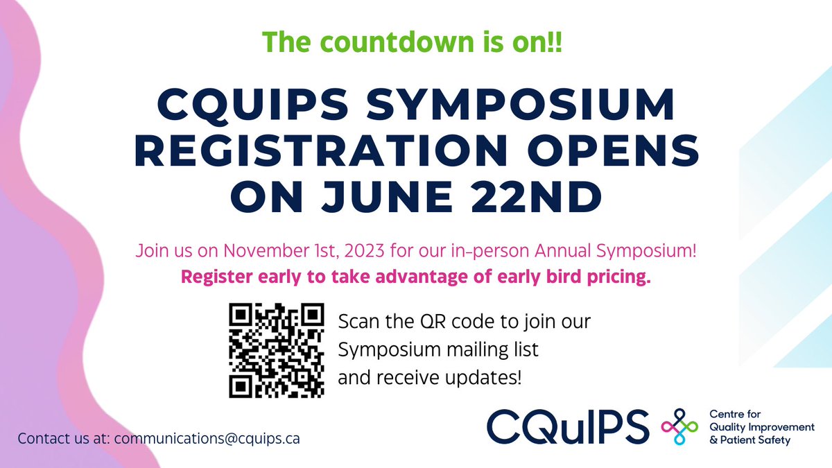 STAY TUNED! Registration for the Annual CQuIPS Symposium opens on Thursday June 22nd!