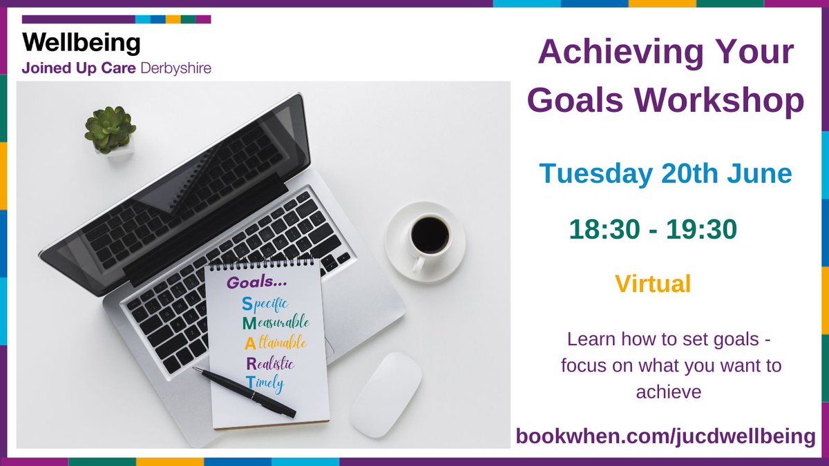 Want to learn how to set realistic goals that help you focus on what you want to achieve❓

Join our 'Achieving your Goals Workshop' with Happy Minds at Work &amp; learn how to set attainable goals - Tues 20th June, from 6.30pm - 7.30pm.

Colleagues can book➡️bit.ly/3PeXOFb