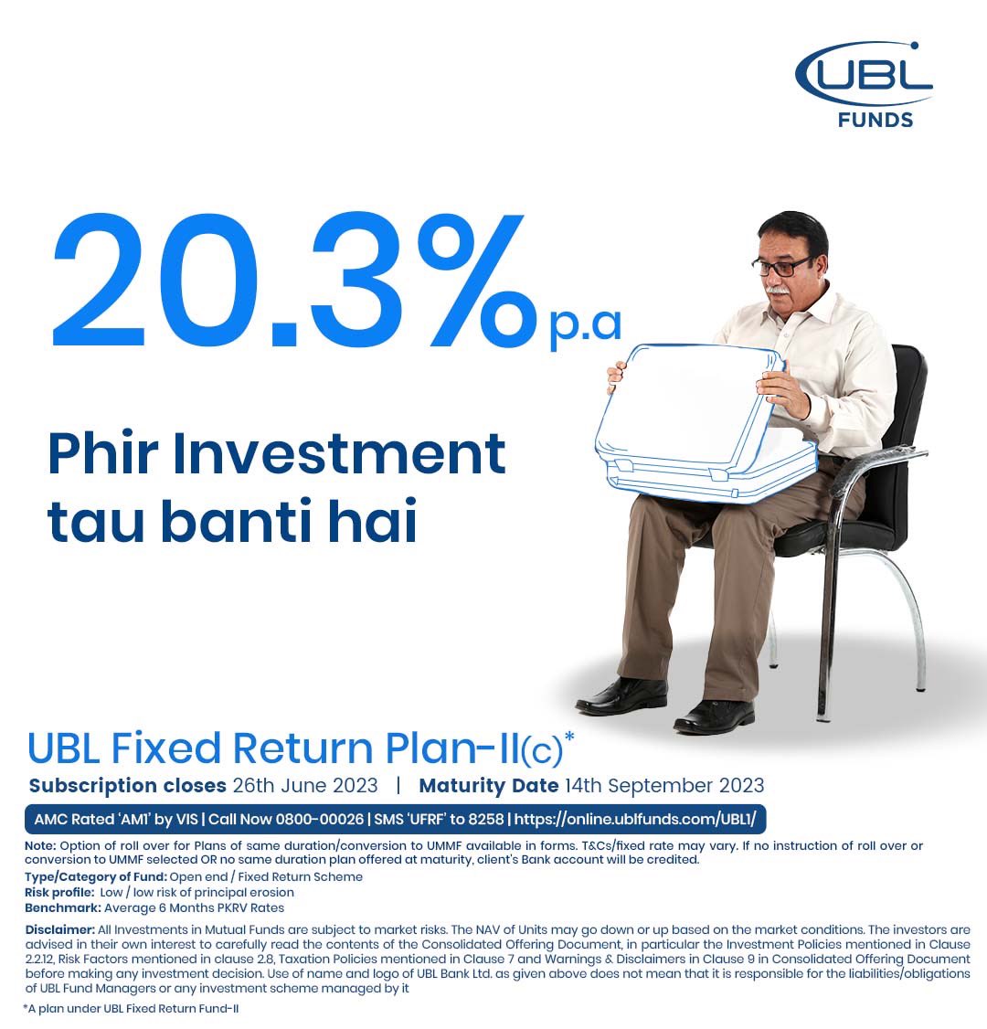 UBLSmartSavings's tweet image. Embark on a worthwhile investment journey with the UBL Fixed Return Plan II (c), offering an impressive return rate of 20.3% p.a. 

Start investing today with a minimum of Rs. 500/- 

Click here to start now bit.ly/3NgtbfT

#InvestWithUBL #UBLsmartsavings #FixedReturn