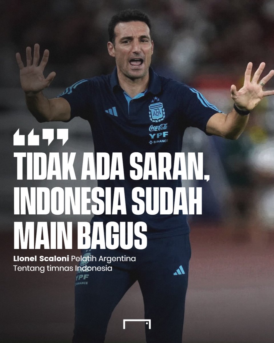 GOAL_ID's tweet photo. Pelatih Argentina Lionel Scaloni merasa tak perlu untuk memberikan masukan supaya sepakbola Indonesia bisa lebih baik lagi.

#Indonesia #Argentina #FIFAMatchday https://t.co/kTu3AOC2Jc