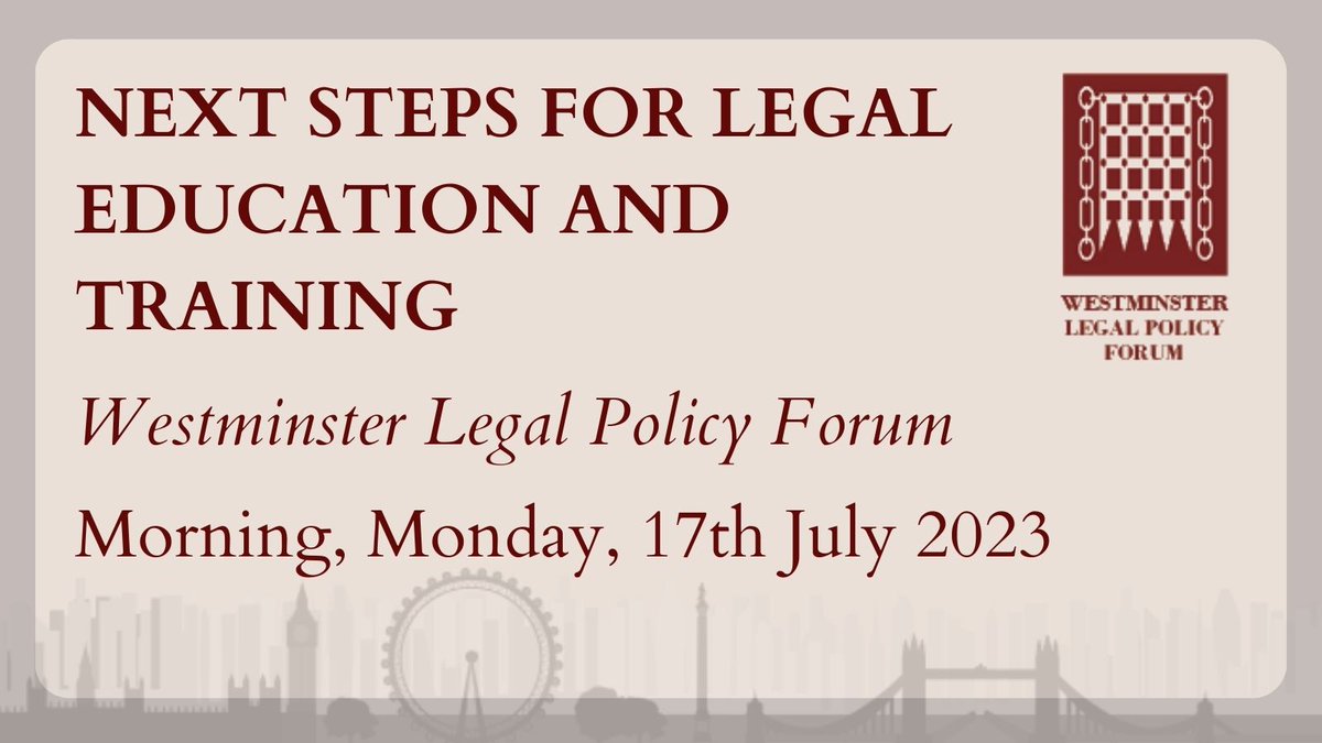 Are you interested in Next steps for legal education and training ? 

Join <a href="/WLPFEvents/">WLPF Events</a> on the 17th July to discuss this with speakers including <a href="/DamarTraining/">Damar Training</a> <a href="/TheCLLS/">The City of London Law Society</a> <a href="/ddenissmith/">Dana Denis-Smith OBE</a> <a href="/JamesCatchpole/">James Catchpole</a> <a href="/CILEXLawyers/">CILEX</a> ! 

More information: westminsterforumprojects.co.uk/conference/Leg…