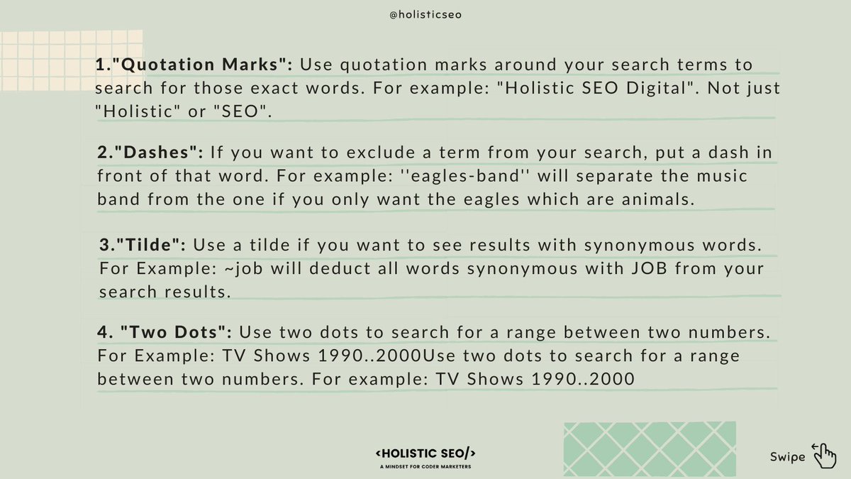 seo_holistic's tweet image. Unlock the full potential of your search engine! Discover these 6 Google search tips that you might be unaware of. 🔑

#googlesearchtips  #seo #holistcseo