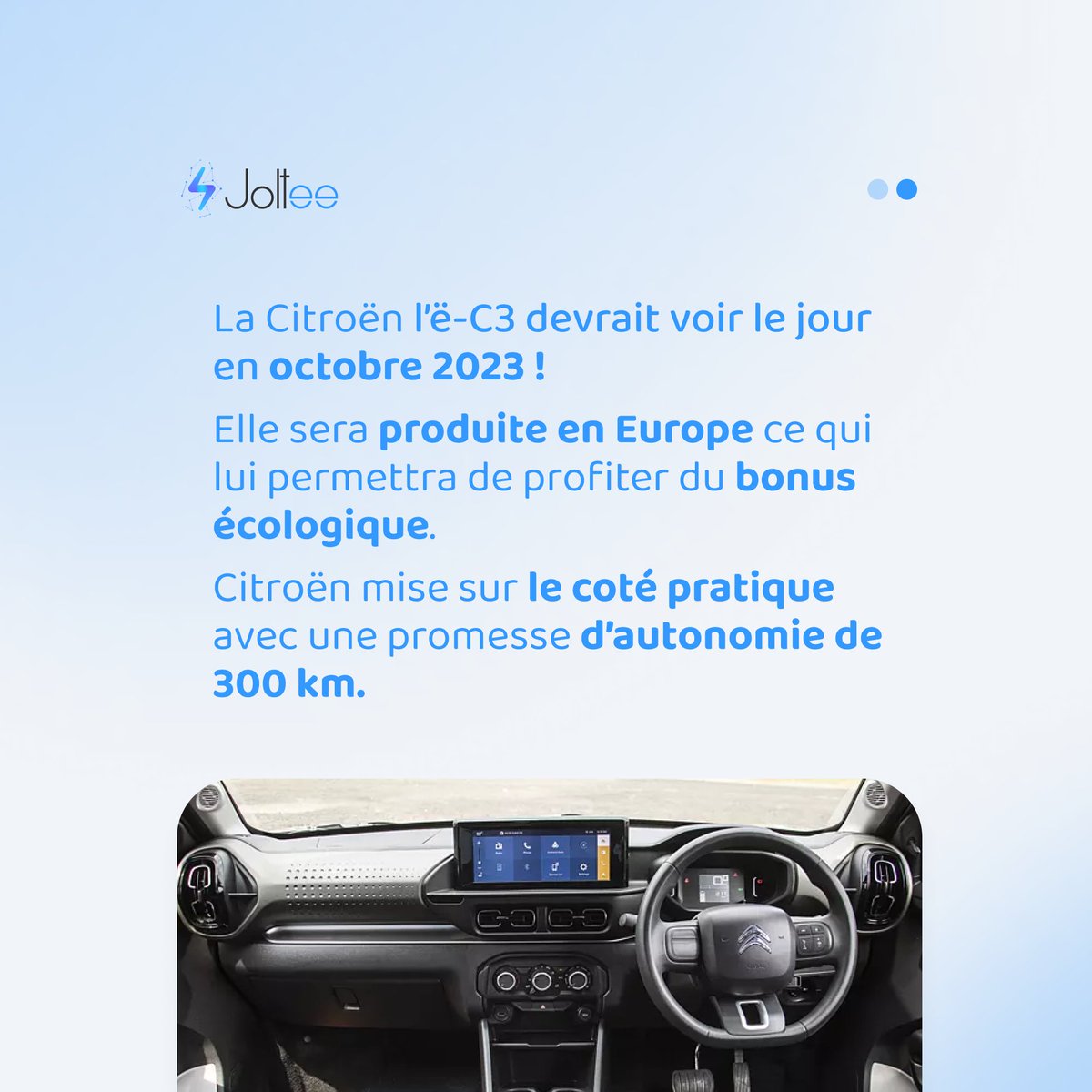 La Citroën e-C3, produite en Europe sera dévoilée en Octobre 2023 !

La France envisage de réserver le bonus éco aux véhicules électriques produits sur le sol européen, ce qui ferait de la e-C3 une VE disponible à partir de 20 000 €

 #MobilitéDurable #assuranceauto