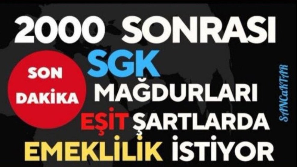 ÂDİL EŞİT EMEKLİLİK İSTİYORUZ 
#SgkyaEşitAdalet
#KADEMEYEHAYIR

#asgariücret #borsa #SonDakika #altın #bist100 #ösym #SquidGame2 Sinan Oğan veda mektubu #astor #halkaarz #akbnk Günaydınlar Kur 35

#SgkyaEşitAdalet