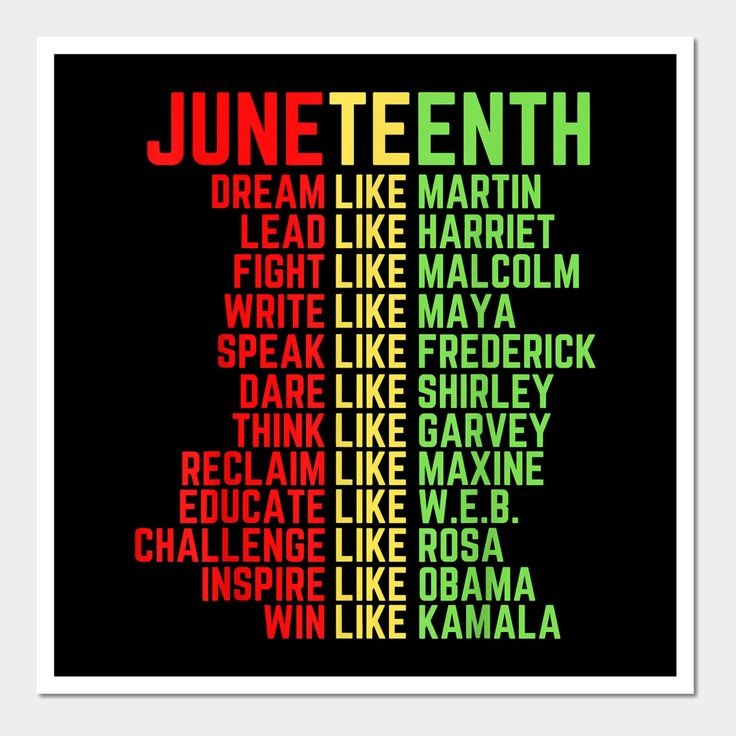 Have a great #Juneteenth, everyone. Also, I want to add that every year, today, on Junteenth, many take the opportunity to learn more about black history. While I applaud learning, how about making it a regular thing? All year. Instead of banning the teaching of it & and books.