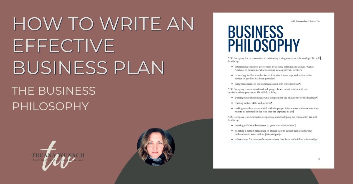 In order to have a successful business, it is essential to have a strong business philosophy. It is based on the company’s core values and beliefs. It's built upon the Mission Statement. It serves as a guide treanawunsch.com/how-to-write-a… #HowtoWriteaBusinessPlanforSmallBusinessSeries