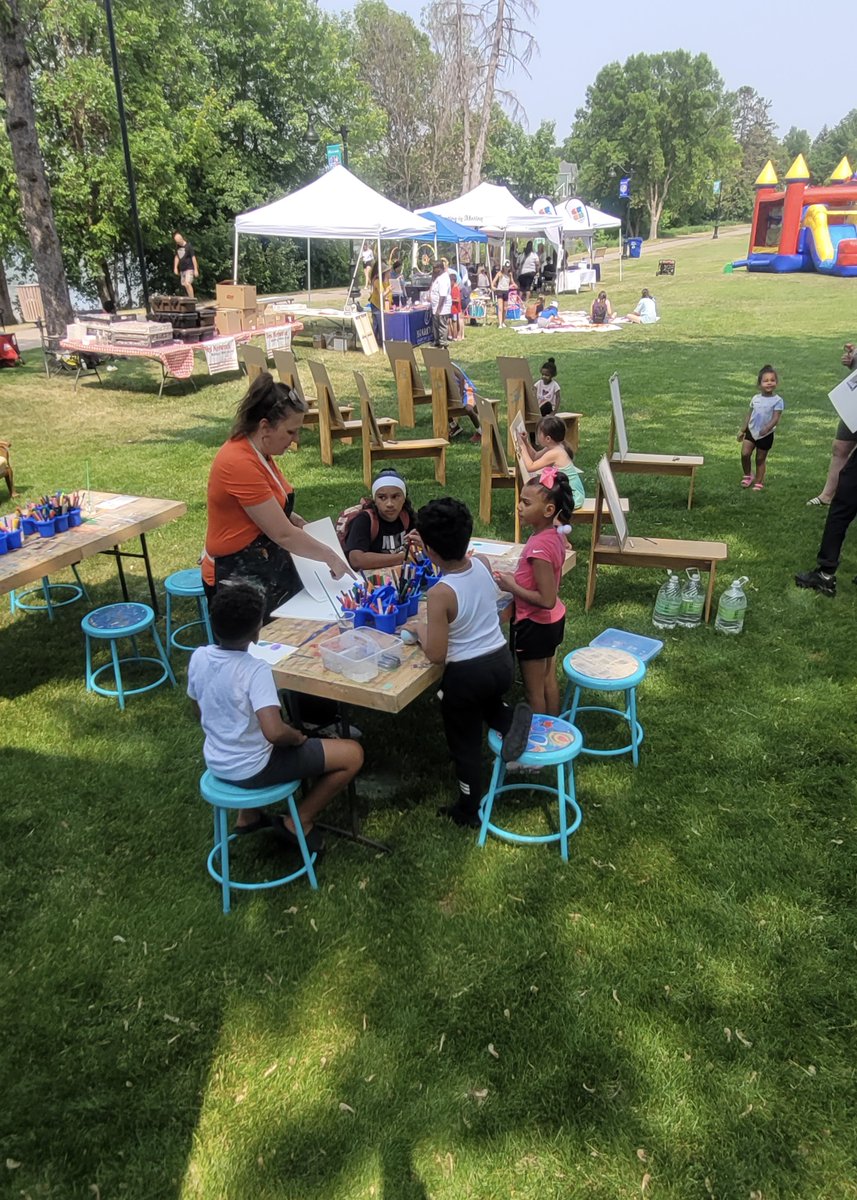 HeidiJeub's tweet photo. St. Cloud Juneteenth, 2023, Recap: 75 drawings / 32 Paintings / 100% CommUNITY! Photos: Sandra Theis - https://t.co/0gOrBGl6LW https://t.co/RlwLWbwQj1
