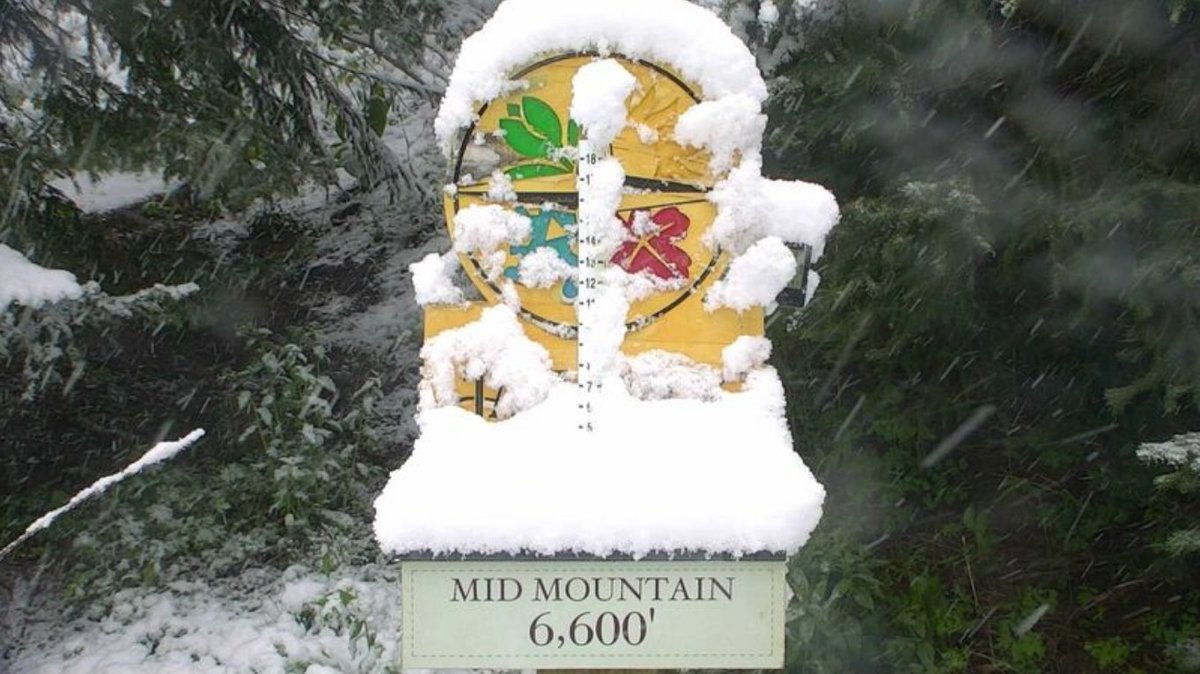 ❄️ Check out the snow at Tamarack this morning- only 2 days until the summer solstice! The band of rain/snow remains draped across the mountains north of Boise, so a few more inches could fall this morning. Snow levels are around 5000-6000 feet. #IDwx