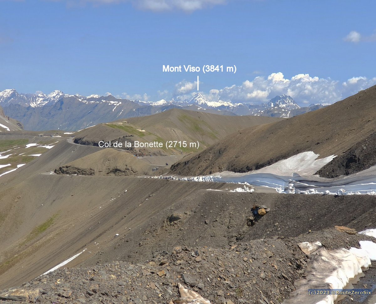 Panorama sur le Mont Viso (2841 m) et le col de la Bonette (2715 m) depuis la plus haute route d'Europe

#CimedelaBonette #coldelaBonette #AlpesMaritimes #AlpesdeHauteProvence #Mercantour #Département06 #NiceCotedAzur #bike #vélo #cycling #baladesympa