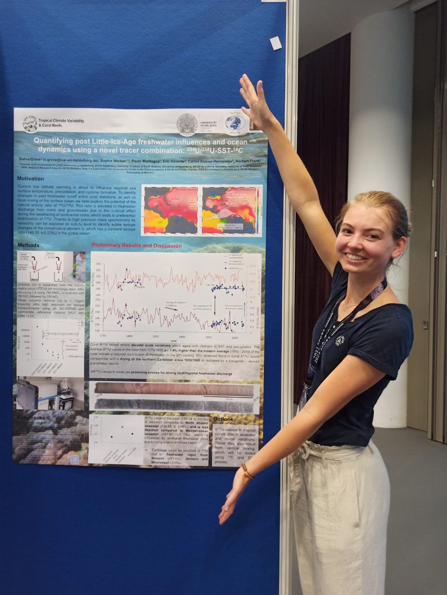 DFG Priority Programme 'Tropical Climate Variability &amp; Coral Reefs' #SPP2299 early career researchers Hana Camelia &amp; Sahra Greve at 5th Asia-Pacific Coral Reef Symposium <a href="/apcrs2023/">APCRS2023</a>, Singapore. 1st day ended with a poster presentation by Sahra <a href="/UniHeidelberg/">Uni Heidelberg</a> @swinnnyy <a href="/nfrankinHD/">Norbert Frank</a>