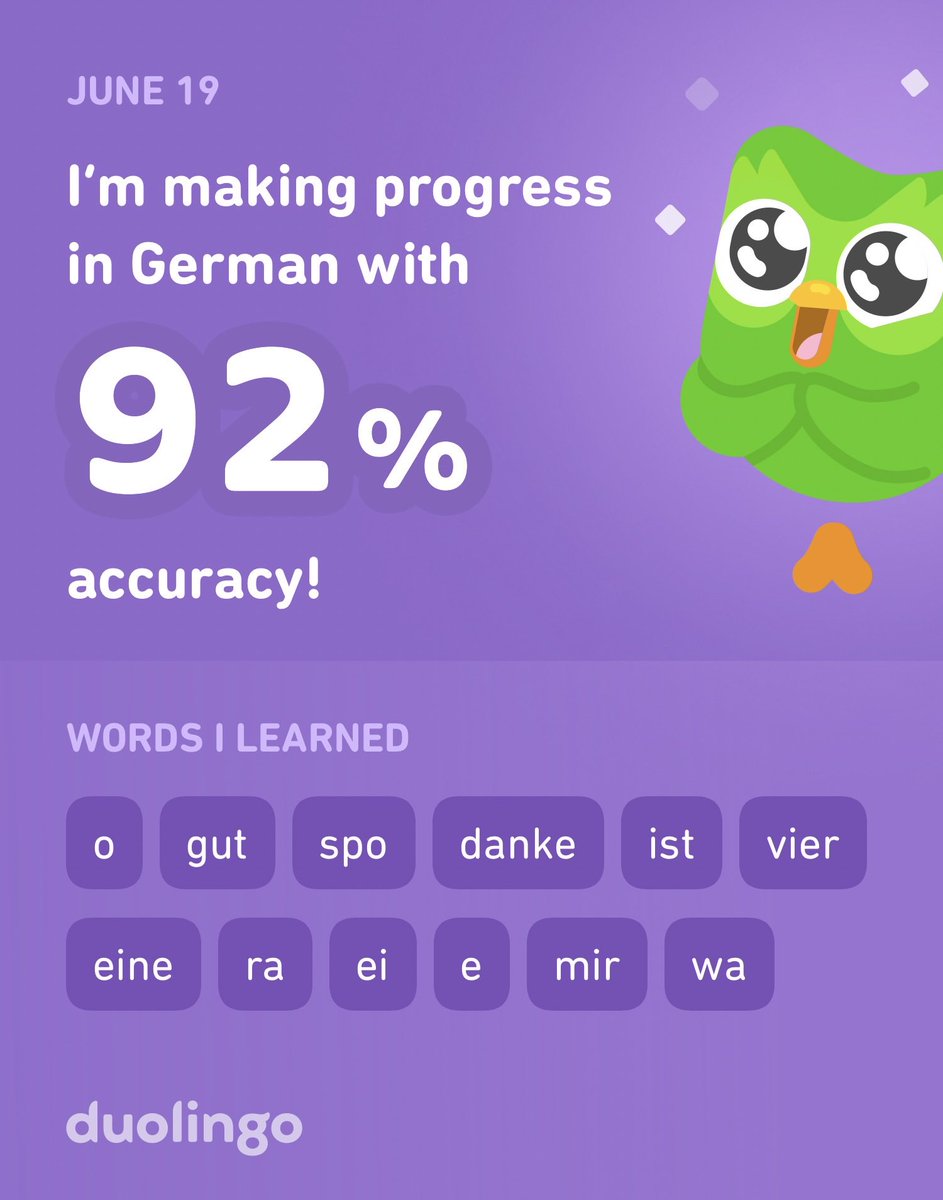 I’m learning German on Duolingo! It’s free, fun, and effective.