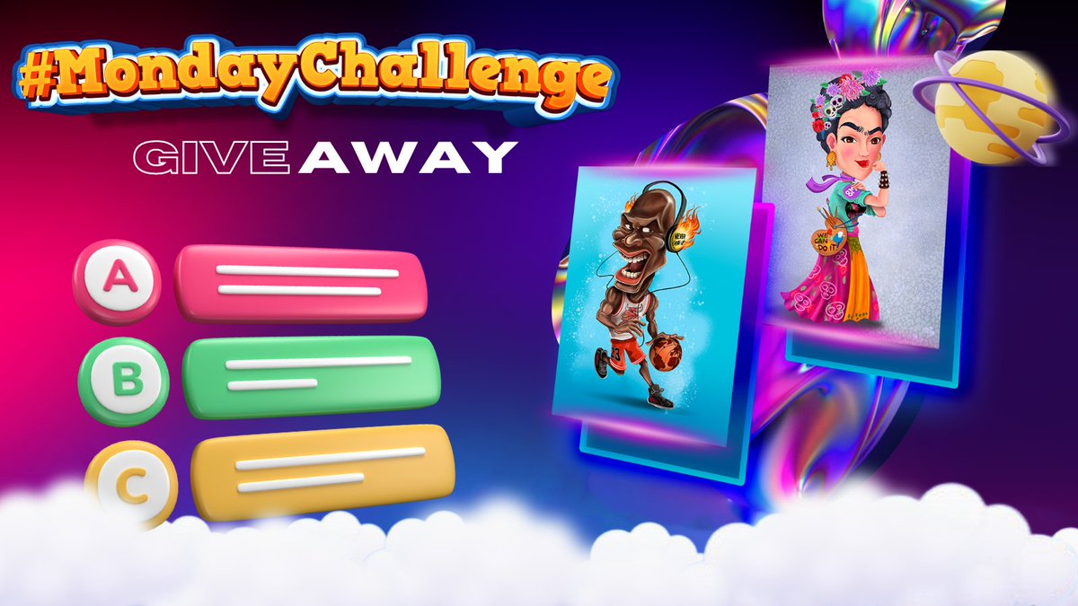 WorldChallengeG's tweet image. 👋🏽 Another... #MondayChallenge 🌐

🎁 Prize: 𝟏 𝐍𝐅𝐓 (see below)

🔹 ꜰᴏʟʟᴏᴡ @WorldChallengeG
🔹 ʀᴛ + 💙
🔹 ᴄᴏᴍᴍᴇɴᴛ: 𝕞𝕖𝕟𝕥𝕚𝕠𝕟 𝕒 ℂ𝕙𝕒𝕝𝕝𝕖𝕟𝕘𝕖𝕣

 𝑾𝑰𝑵𝑵𝑬𝑹: Friday 12pm CET 🏆