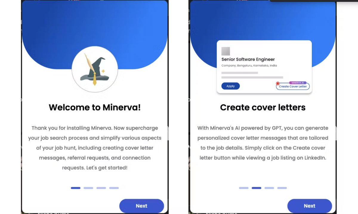 4. Minerva AI

Chrome extension to simplify job hunt on LinkedIn using ChatGPT.
 
chrome.google.com/webstore/detai…