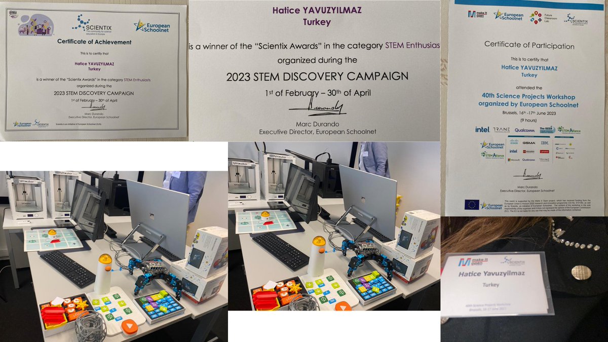 eTwinning_ist's tweet photo. Türkiye Scientix Elçimiz,Bağcılar ESEP Mentörümüz Hatice Yavuzyılmaz,Europen Schoolnet “Stem Keşif Kampanyası Aktiviteleri” dalında Brüksel'de 40. Uluslararası Scientix Ödül törenine   davet edilmiş,Scientix TV STEM School Label klibinde yer alarak ülkemizi temsil etmiştir.👏👏🌏 https://t.co/62PwAd1kWm