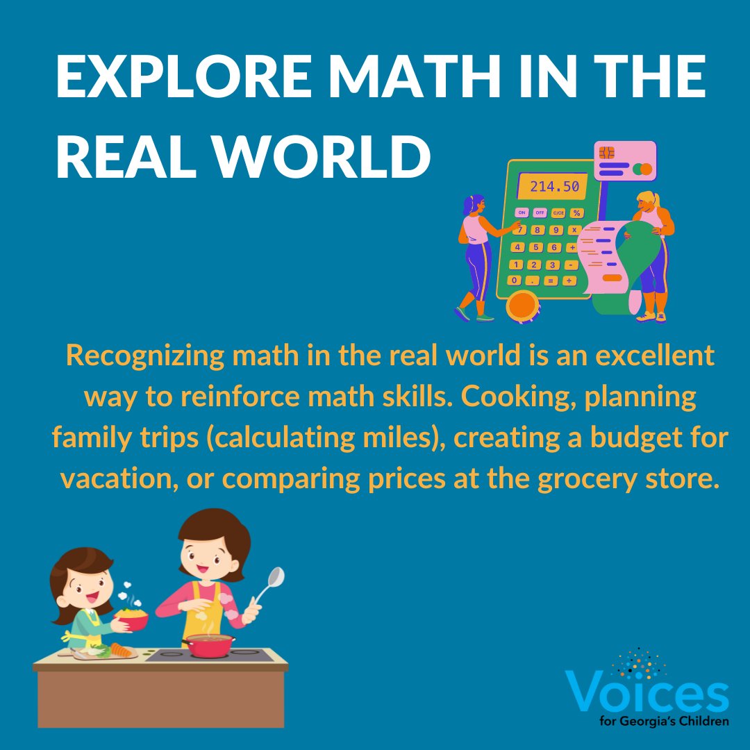 GeorgiaVoices's tweet image. A lot of emphasis is put on children regressing in reading levels over the summer. But did you know it can happen in math too? Swipe left to see ways to keep your student’s math skills sharp over the summer. #mathliteracy #mathskills #avoidthesummerslide