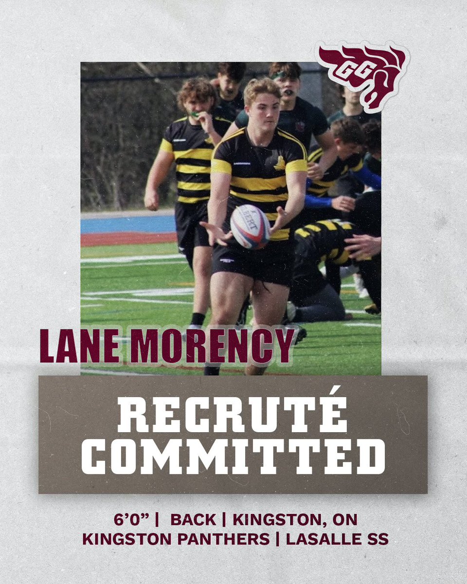 From Kingston, Ontario ➡️ The Nation’s Capital.

We are very excited to welcome Lane Morency to #GGnation!

Coming from the Kingston Panthers Rugby Football Club and LaSalle SS , we can’t wait to have Lane join our squad!

#GeeGeePride