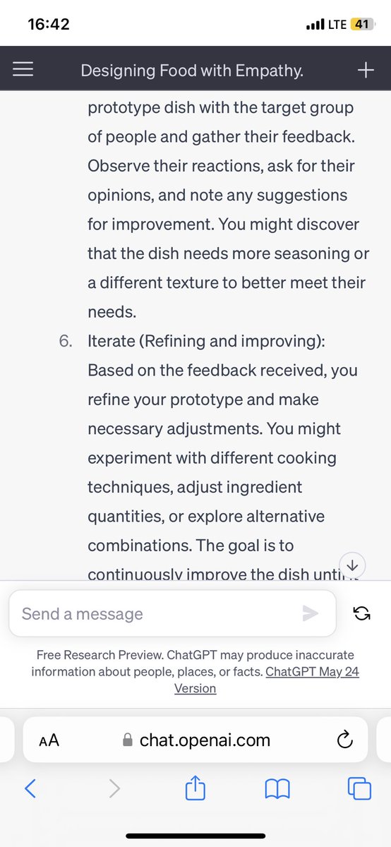Design twitter,A really good use case for ChatGPT is asking it to simplify complex design jargon or methodologies in a very simple and concise manner using analogies. For example, here is the result when I asked ChatGPT to explain design thinking process to me using food.
#ux