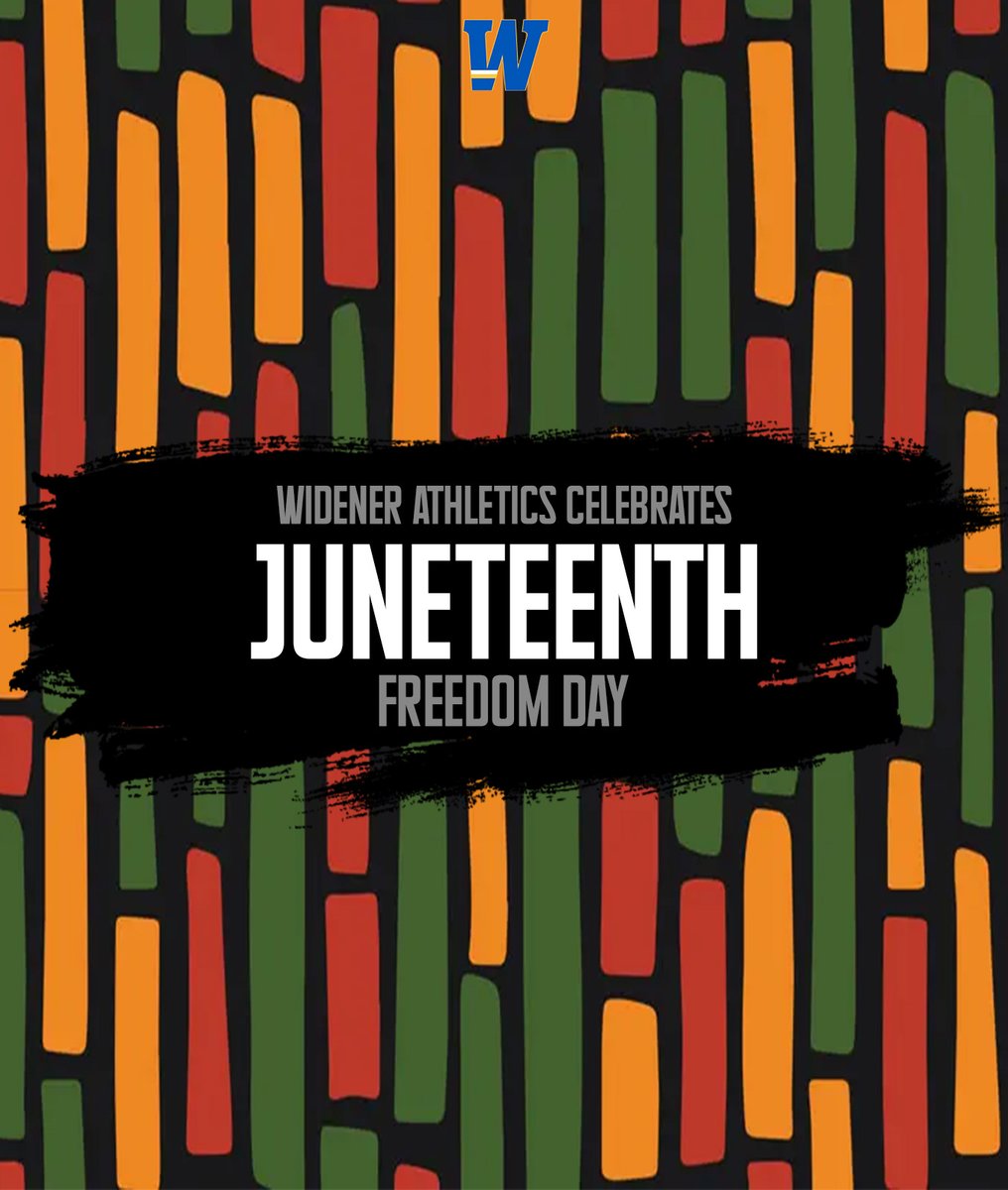 Today Widener Athletics celebrates a powerful day in history where enslaved individuals were given freedom & equity.

#GoWidener #juneteenth #wereallwidener