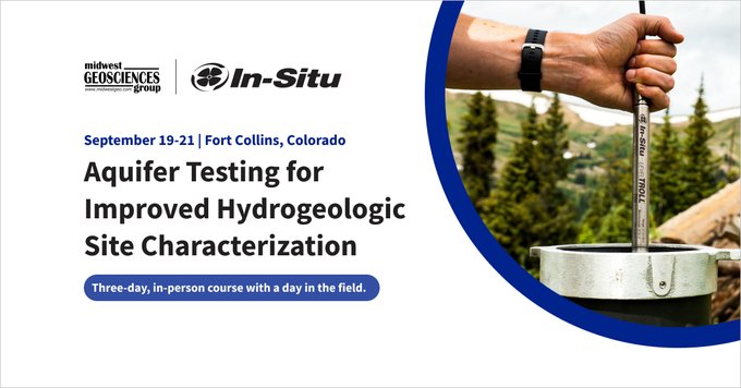 We’re excited to partner with Midwest GeoSciences Group to bring back our popular aquifer testing course in person. Join us in Fort Collins, Colorado, September 19-21 to learn from industry experts and apply new techniques in the field. go.in-situ.com/l/123602/2023-… #groundwater