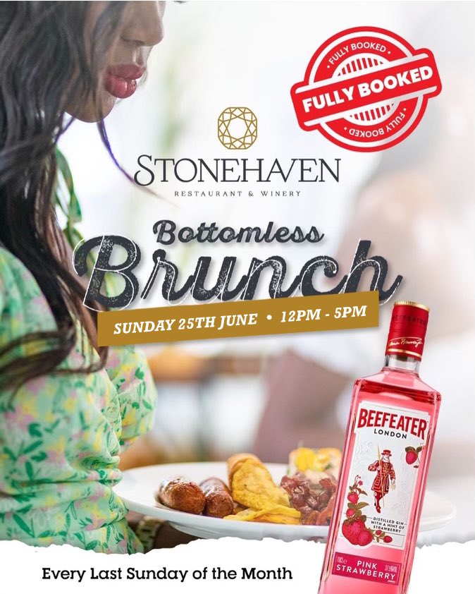 Thanks to our amazing brunch family, we are 𝐅𝐔𝐋𝐋𝐘 𝐁𝐎𝐎𝐊𝐄𝐃 for this months Bottomless #StonehavenBrunch happening this Sunday 25th June, 12pm - 5pm.

We can’t wait to host you again.  @DJ_Ssese 

July Edition Loading: Sun July 30th.