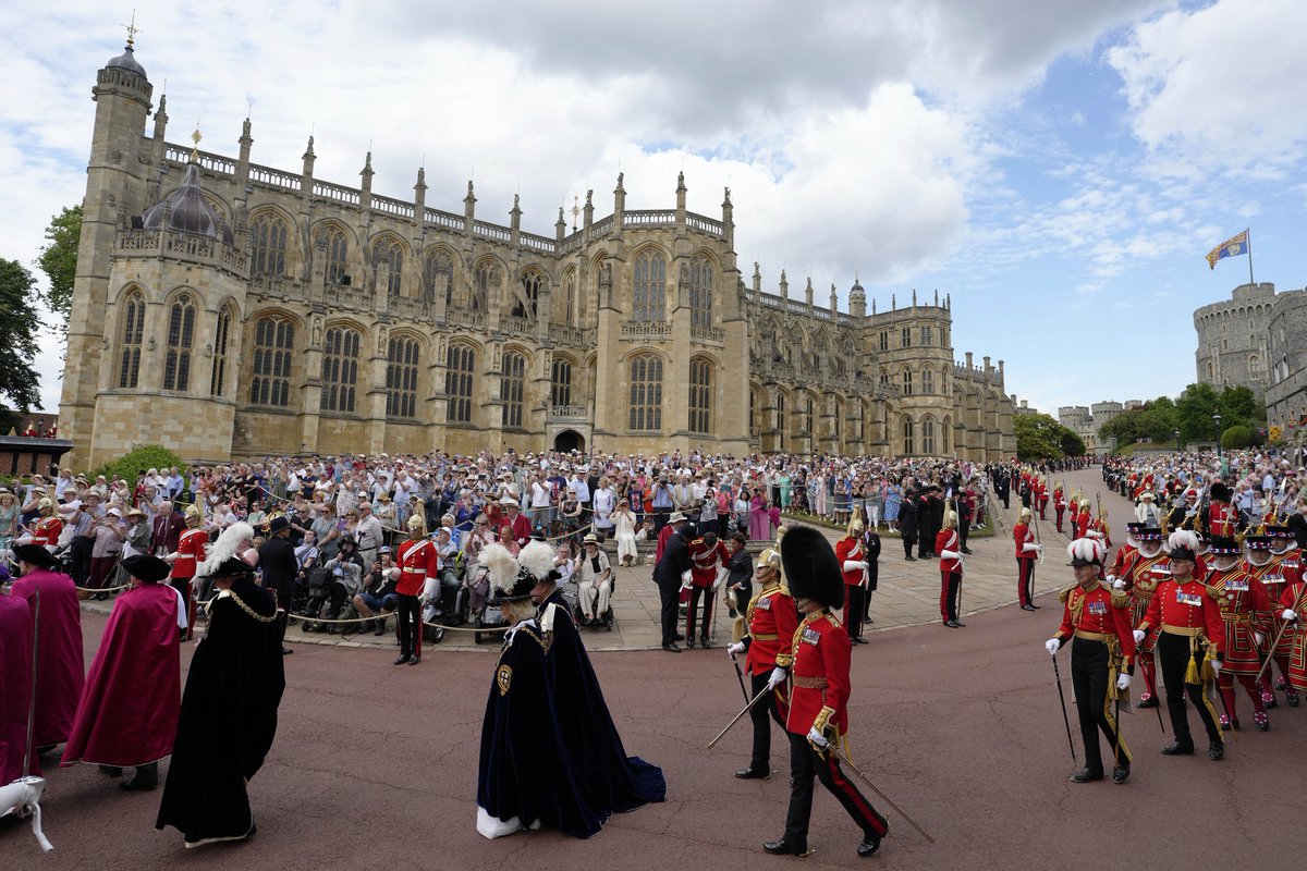 The Order is the oldest (almost 700 years!) and most senior Order of Chivalry in Britain.

The tradition sees members of the Royal Family and 24 knights, chosen in recognition of their work, attend a service at St George's Chapel.