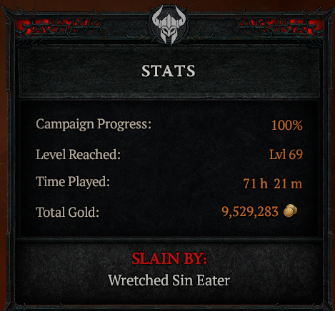 Zintration's tweet photo. Took a while, died to a disconnect at 69 and struggled to find any monsters to kill but finally made it.
@Diablo #Diablo4Hardcore   Proof of level 100:
Bnet ID: WallaHabibi #2893 https://t.co/Pf8Md77GkE
