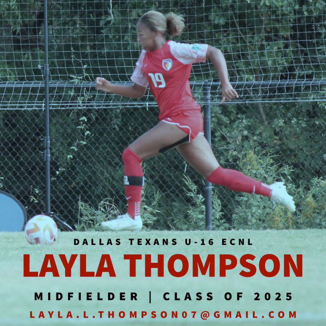 OfficialLaylaT's tweet photo. Back from injury and San Diego bound! Can’t wait to join the @Texans07gECNL team in San Diego next week. This will be the first time I’m playing in my age group in 3 years. @TopDrawerSoccer @TheSoccerWire @ImYouthSoccer @ImCollegeSoccer @PrepSoccer @ECNLgirls @EcnlTexas https://t.co/ioyquaoCh7