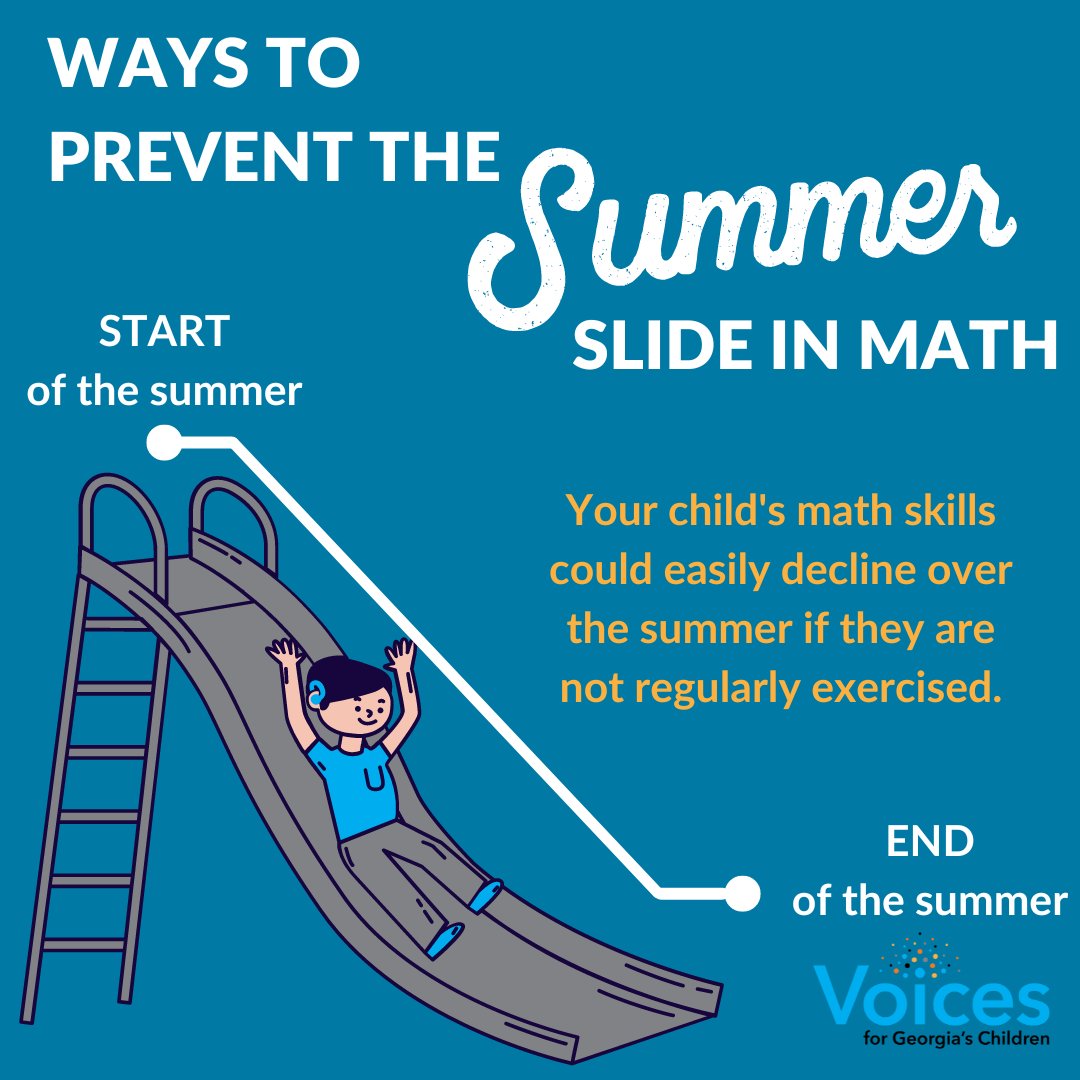 GeorgiaVoices's tweet image. A lot of emphasis is put on children regressing in reading levels over the summer. But did you know it can happen in math too? Swipe left to see ways to keep your student’s math skills sharp over the summer. #mathliteracy #mathskills #avoidthesummerslide