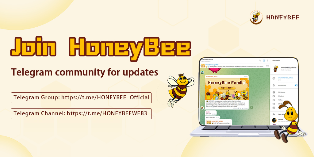 🐝 Join the HoneyBee community on Telegram for the latest updates and discussions:

📢 Telegram Group: t.me/HONEYBEE_Offic…
📡 Telegram Channel: t.me/HONEYBEEWEB3

Don't miss out on exciting news, insights, and engaging conversations. Join us! 🚀 #HoneyBee #Telegram