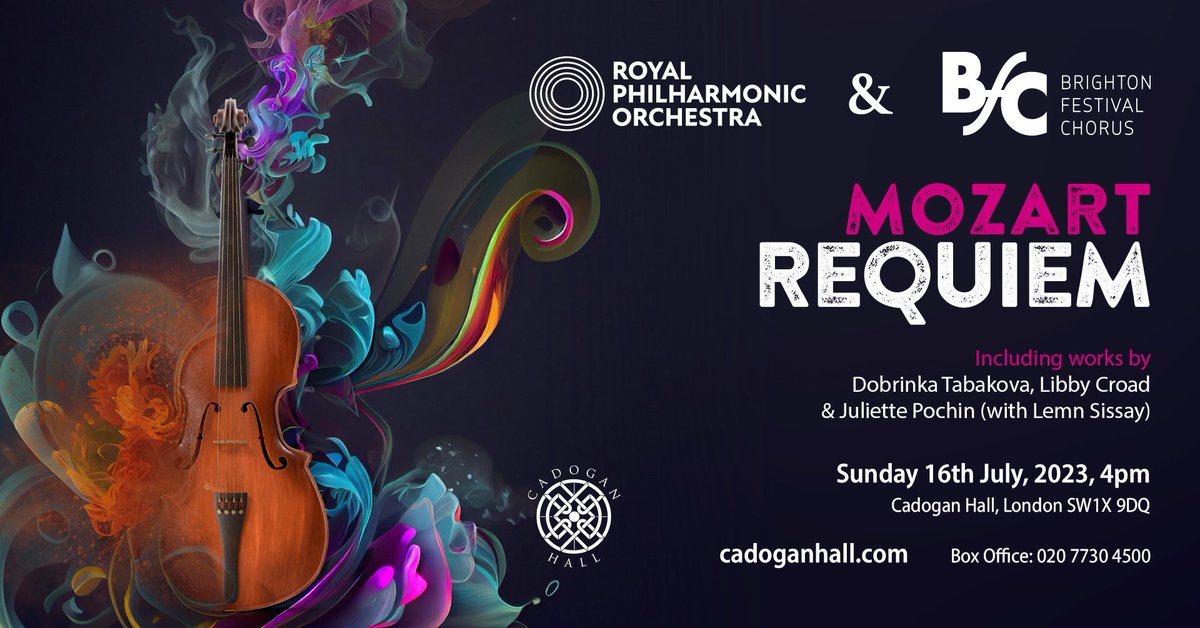 Donne Foundation (@donne_uk) on Twitter photo Although the poster focuses on Mozart, this concert will also present:
Suite for String Orchestra by <a href="/LibbyCroadMusic/">Libby Croad Composer</a>
Centuries of Meditations by <a href="/Dobrinka_T/">Dobrinka Tabakova</a>
Let There Be Peace by Juliette Pochin /Lemn Sissay
👏🏼👏🏼👏🏼
<a href="/BFChorus/">Brighton Festival Chorus</a> @rpoonline Although the poster focuses on Mozart, this concert will also present:
Suite for String Orchestra by <a href="/LibbyCroadMusic/">Libby Croad Composer</a>
Centuries of Meditations by <a href="/Dobrinka_T/">Dobrinka Tabakova</a>
Let There Be Peace by Juliette Pochin /Lemn Sissay
👏🏼👏🏼👏🏼
<a href="/BFChorus/">Brighton Festival Chorus</a> @rpoonline
